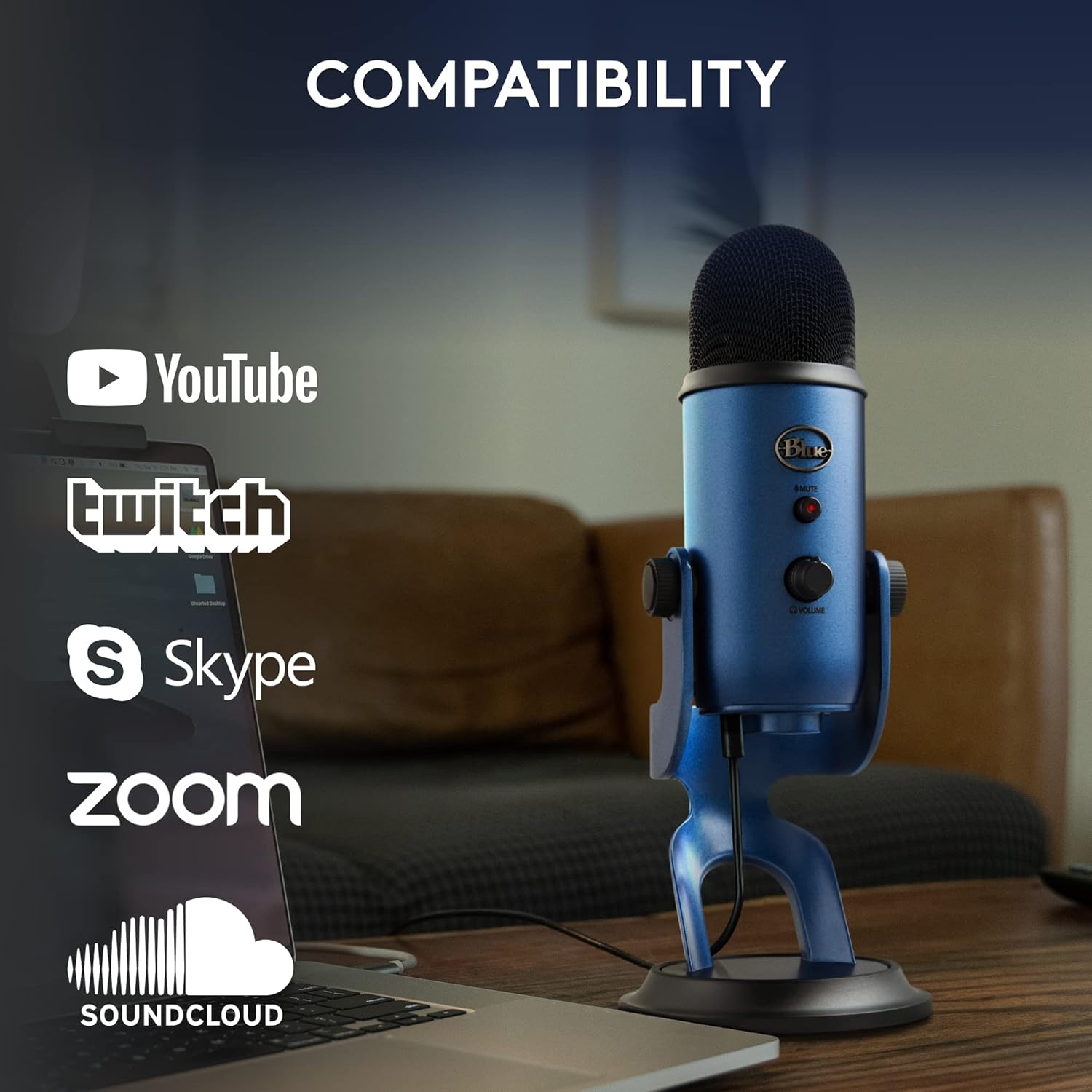 Buy Logitech,Logitech for Creators Blue Yeti USB Microphone – Blue - Gadcet UK | UK | London | Scotland | Wales| Near Me | Cheap | Pay In 3 | Microphones
